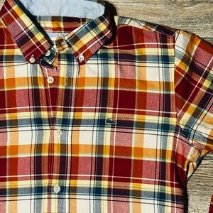 Lacoste Regular Fit Plaid Button Down Long Sleeve Shirt. Medium Men's